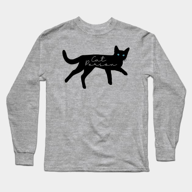 Cat Person in Silhouette Long Sleeve T-Shirt by CarleahUnique